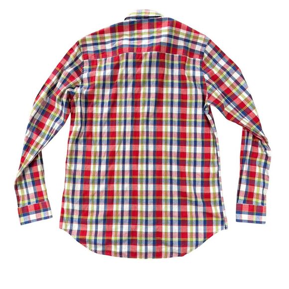 Body Spinner Large Regular Fit Red Plaid Long Sleeve Button Down Men's Shirt - Picture 2 of 6